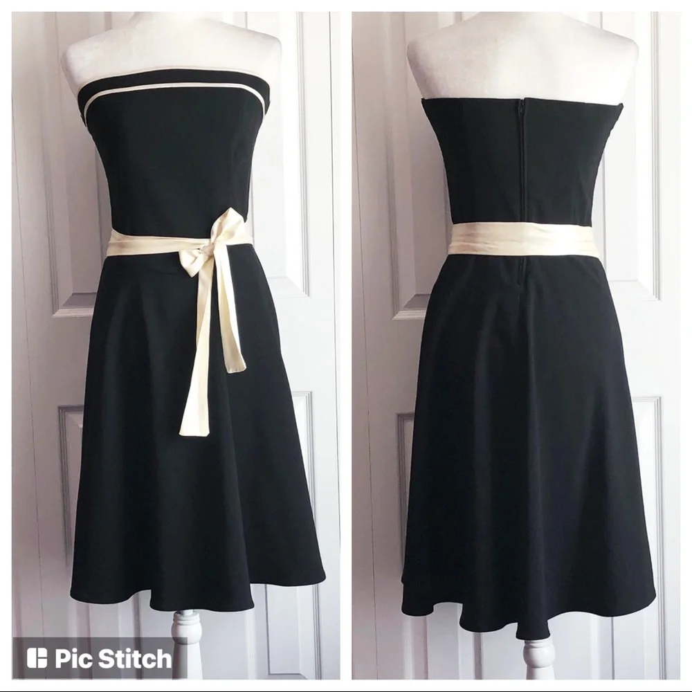 Vintage Ruby Rox Juniors' Black & Ivory Strapless Dress